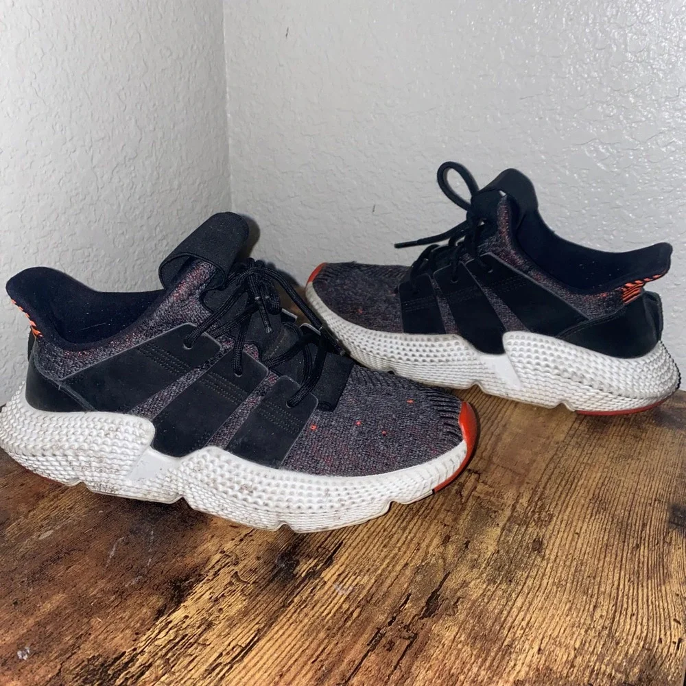 Adidas Originals Prophere Running Shoes Black Red White Boy's Size 4.5 Women's 7